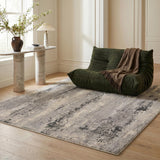 5' X 8' Gray And Beige Abstract Area Rug