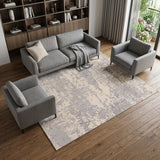 7' X 10' Gray And Beige Abstract Area Rug