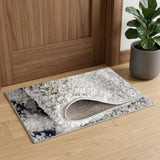 3' X 5' Gray And Blue Abstract Area Rug