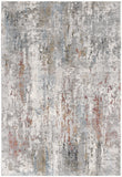 2' X 4' Gray Ivory And Red Abstract Area Rug