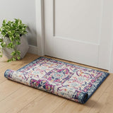 2' X 3' Blue And Beige Abstract Area Rug