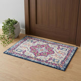 3' X 5' Blue And Beige Abstract Area Rug