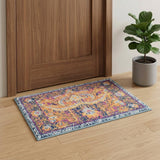 3' X 5' Orange And Pink Abstract Area Rug