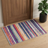 2' X 3' Blue And Ivory Abstract Area Rug