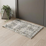 2' X 4' Gray And Beige Abstract Area Rug