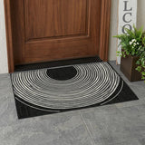 3' X 5' Black And Ivory Geometric Washable Indoor Outdoor Area Rug