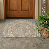 3' X 5' Gray And Ivory Geometric Washable Indoor Outdoor Area Rug