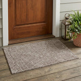 3' X 5' Chocolate And Ivory Geometric Washable Indoor Outdoor Area Rug