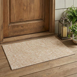 3' X 5' Copper And Ivory Geometric Washable Indoor Outdoor Area Rug