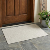 3' X 5' Ivory And Silver Geometric Washable Indoor Outdoor Area Rug
