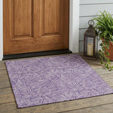 3' X 5' Purple And Beige Geometric Washable Indoor Outdoor Area Rug