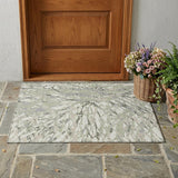 3' X 5' Green And Ivory Abstract Washable Indoor Outdoor Area Rug