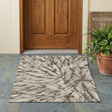 3' X 5' Taupe And Teal Blue Abstract Washable Indoor Outdoor Area Rug