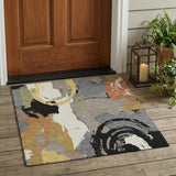 3' X 5' Gray And Copper Abstract Washable Indoor Outdoor Area Rug