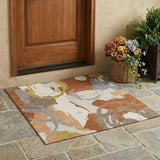 3' X 5' Orange And Beige Abstract Washable Indoor Outdoor Area Rug