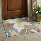 3' X 5' Taupe And Ivory Abstract Washable Indoor Outdoor Area Rug