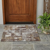3' X 5' Chocolate And Ivory Abstract Washable Indoor Outdoor Area Rug