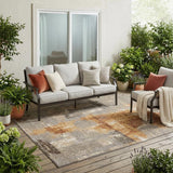 5' X 8' Taupe And Gray Abstract Washable Indoor Outdoor Area Rug