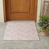 3' X 5' Pink And Ivory Floral Washable Indoor Outdoor Area Rug