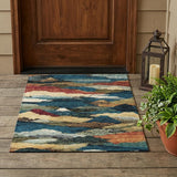3' X 5' Black And Ivory Abstract Washable Indoor Outdoor Area Rug