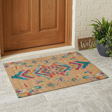 3' X 5' Copper And Ivory Tribal Washable Indoor Outdoor Area Rug