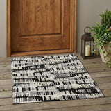 3' X 5' Black And Taupe Abstract Washable Indoor Outdoor Area Rug