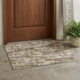 3' X 5' Chocolate And Ivory Abstract Washable Indoor Outdoor Area Rug