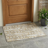 3' X 5' Ivory And Gray Abstract Washable Indoor Outdoor Area Rug