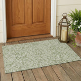 3' X 5' Fern Green And Copper Geometric Washable Indoor Outdoor Area Rug
