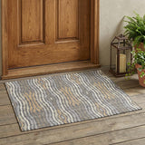 3' X 5' Gray And Ivory Abstract Washable Indoor Outdoor Area Rug