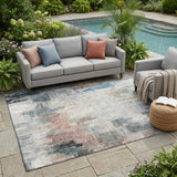 5' X 8' Ivory And Gray Abstract Washable Indoor Outdoor Area Rug