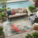 5' X 8' Pearl And Gray Abstract Washable Indoor Outdoor Area Rug