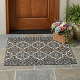 3' X 5' Black And Gray Tribal Washable Indoor Outdoor Area Rug