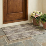 3' X 5' Brown And Beige Geometric Washable Indoor Outdoor Area Rug