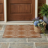 3' X 5' Orange And Beige Geometric Washable Indoor Outdoor Area Rug