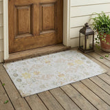3' X 5' Gray And Ivory Oriental Washable Indoor Outdoor Area Rug