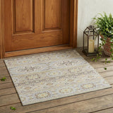 3' X 5' Beige And Ivory Tribal Washable Indoor Outdoor Area Rug