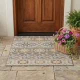 3' X 5' Gray And Ivory Tribal Washable Indoor Outdoor Area Rug
