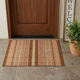 3' X 5' Orange And Gray Striped Washable Indoor Outdoor Area Rug