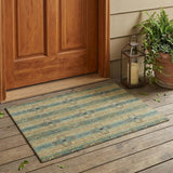 3' X 5' Green And Beige Tribal Washable Indoor Outdoor Area Rug