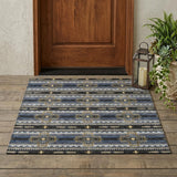 3' X 5' Black And Mauve Tribal Washable Indoor Outdoor Area Rug