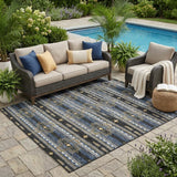 5' X 8' Black And Mauve Tribal Washable Indoor Outdoor Area Rug