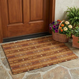 3' X 5' Red And Brown Tribal Washable Indoor Outdoor Area Rug