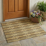 3' X 5' Gold And Red Tribal Washable Indoor Outdoor Area Rug