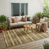 5' X 8' Gold And Red Tribal Washable Indoor Outdoor Area Rug