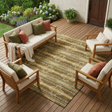 8' X 10' Gold And Red Tribal Washable Indoor Outdoor Area Rug