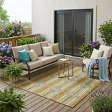 5' X 8' Walnut And Graphite Tribal Washable Indoor Outdoor Area Rug
