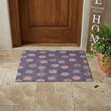3' X 5' Plum And Purple Geometric Washable Indoor Outdoor Area Rug