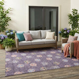 5' X 8' Plum And Purple Geometric Washable Indoor Outdoor Area Rug