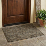 3' X 5' Chocolate And Gray Geometric Washable Indoor Outdoor Area Rug